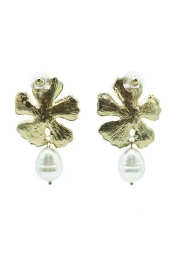 Alamour The Label Maria Yellow Pearl Drop Earrings