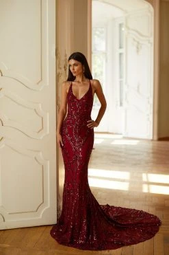 Alamour Made-To-Order Ramona - Burgundy PROM & FORMAL 7 Alamour Made-To-Order Ramona - Burgundy PROM & FORMAL