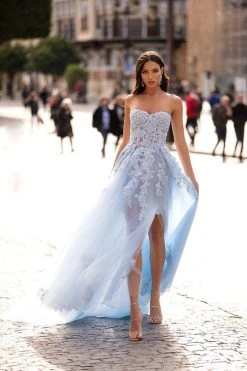 Alamour Made-To-Order Estafania Beaded Tulle Gown - Baby Blue A-Line Gowns 7 Alamour Made-To-Order Estafania Beaded Tulle Gown - Baby Blue A-Line Gowns