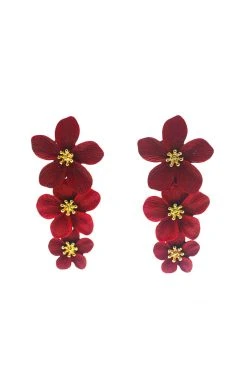 Alamour The Label Carola Red Multi Flower Earrings