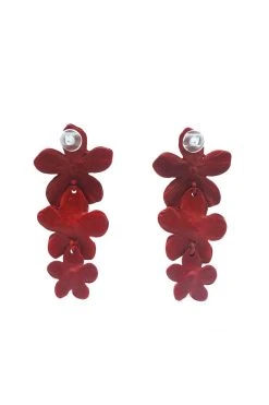 Alamour The Label Carola Red Multi Flower Earrings