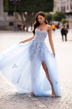 Alamour Made-To-Order Estafania Beaded Tulle Gown - Baby Blue A-Line Gowns 6 Alamour Made-To-Order Estafania Beaded Tulle Gown - Baby Blue A-Line Gowns