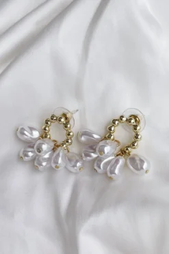 Alamour The Label Agnes Pearl Drop Earrings With Gold Details