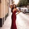Alamour Made-To-Order Kalila Sequin Gown - Burgundy