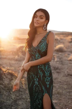 Alamour Made-To-Order Made-To-Order Gowns Danica Sequin Gown - Emerald