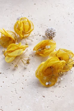 Alamour The Label Emilita Yellow Petal Earrings