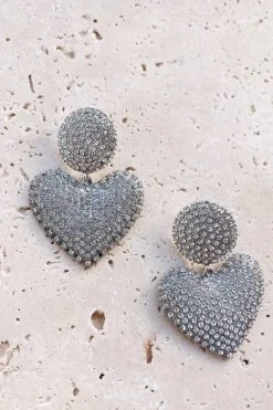 Alamour The Label Dounia Silver Heart Earrings