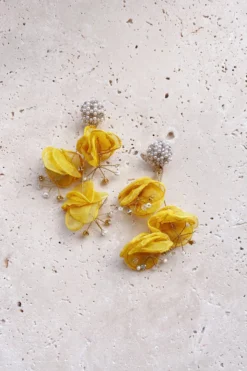 Alamour The Label Emilita Yellow Petal Earrings