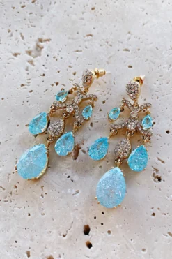 Alamour The Label Yoven Baby Blue Drop Earrings