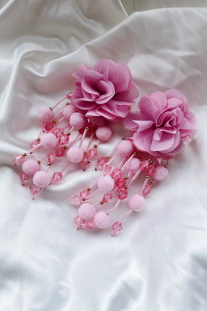 Alamour The Label Shailee Pink Flower Drop Earrings 6 Alamour The Label Shailee Pink Flower Drop Earrings