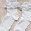 Alamour The Label To Lounge At Home White Cotton Lace Frill Socks