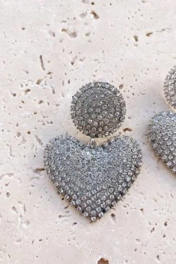 Alamour The Label Dounia Silver Heart Earrings
