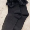 Alamour The Label Black Cotton Lace Frill Socks