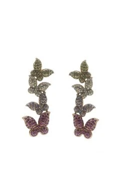 Alamour The Label Fiona Purple Butterfly Earrings NEW ARRIVALS