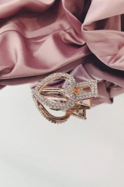 Alamour The Label Hair Accessories Rose Gold Crystal Heart Clip
