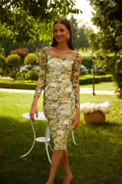 Alamour The Label Fleur Long Sleeve Midi Dress DRESSES