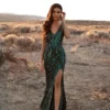 Alamour Made-To-Order Made-To-Order Gowns Danica Sequin Gown - Emerald