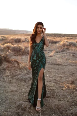 Alamour Made-To-Order Made-To-Order Gowns Danica Sequin Gown - Emerald