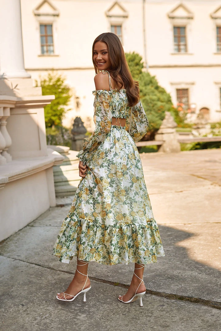 Alamour The Label Fleur Floral Yellow Roses Midi Set DRESSES 2 Alamour The Label Fleur Floral Yellow Roses Midi Set DRESSES