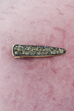 Alamour The Label Black And Gold Clip With Crystal Detailing