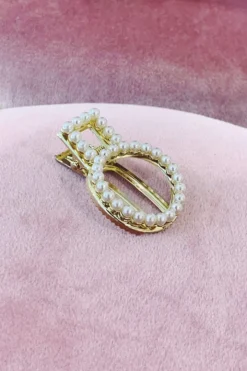 Alamour The Label Gold Hair Clip With Mini Pearls Hair Accessories