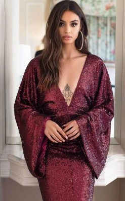 Alamour The Label Fitted Gowns Kseniya - Burgundy 2 Alamour The Label Fitted Gowns Kseniya - Burgundy