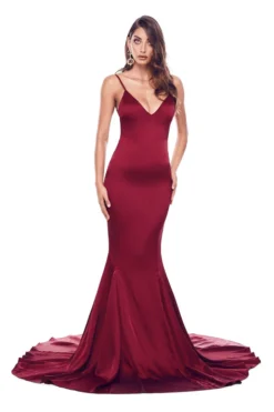 Alamour The Label Tamara - Burgundy Fitted Gowns