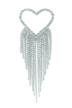 Alamour The Label Latika Silver Heart Drop Earrings