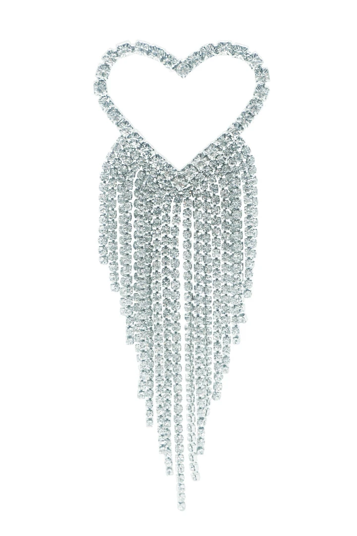 Alamour The Label Latika Silver Heart Drop Earrings Alamour The Label Latika Silver Heart Drop Earrings