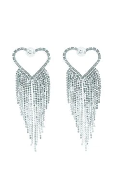 Alamour The Label Latika Silver Heart Drop Earrings 2 Alamour The Label Latika Silver Heart Drop Earrings
