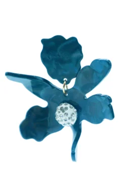 Alamour The Label Luna Teal Flower Statement Earrings