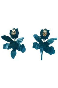 Alamour The Label Luna Teal Flower Statement Earrings